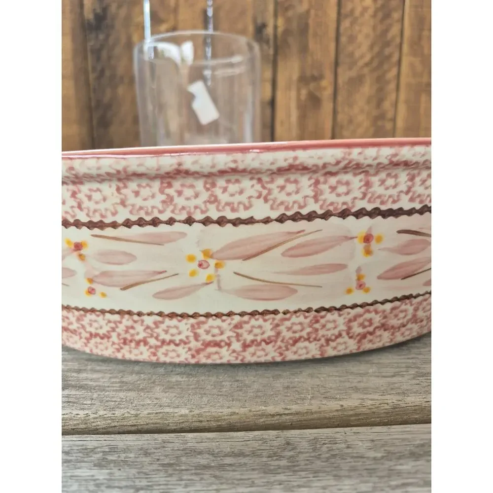 💥 Temp-Tations Rare Old World Pink Cranberry 3.5 QT Oval Casserole Dish